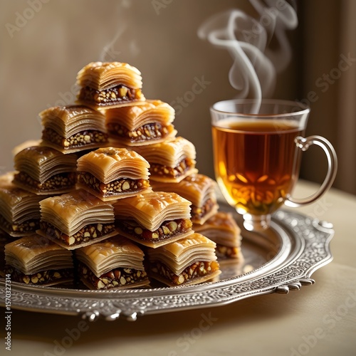 Wallpaper Mural cup of tea with cookies Torontodigital.ca