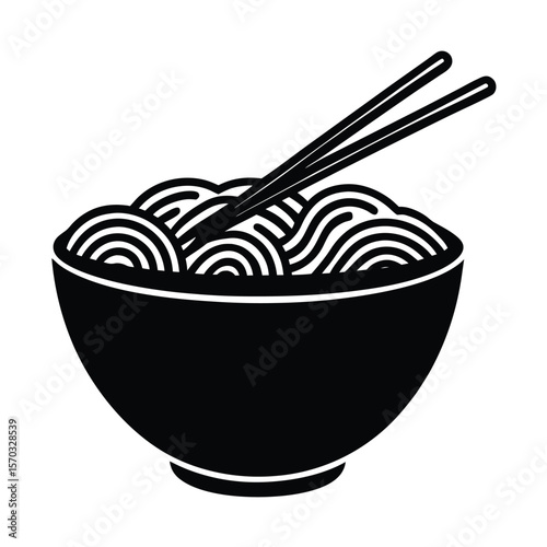 bowl with chopsticks vector on white background