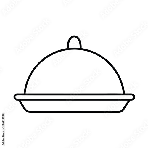 outline vector of a restaurant serving dish 