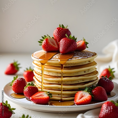 Wallpaper Mural pancakes with strawberries Torontodigital.ca