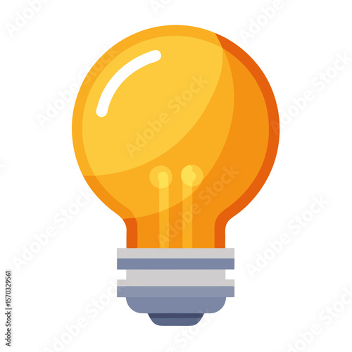 Flat bulb icon clipart  cartoon animated vector illustration design for kids and children books for learning fruits and alphabet isolated on white background