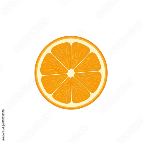 Single Orange Slice Vector Graphic - Citrus Fruit Illustration