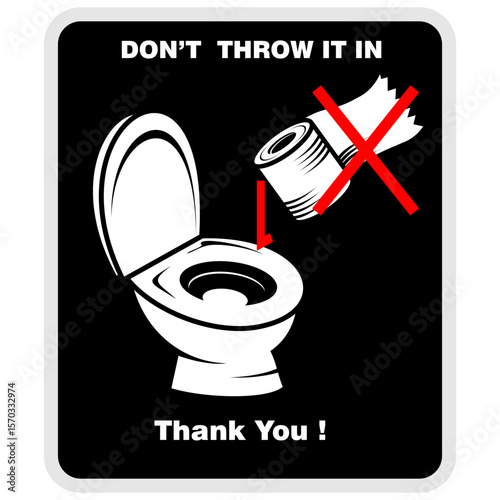 Caution, Don't Throw it in, sign and sticker vector