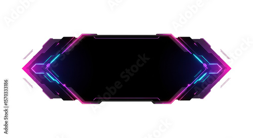 Futuristic Neon Frame Border Technology Glowing Digital Light Design