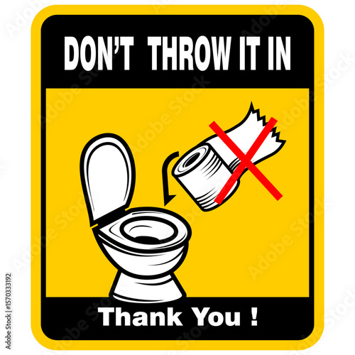 Caution, Don't Throw it in, sign and  sticker vector