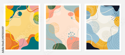 Wallpaper Mural Hand drawn doodle. Color abstract background. Template banner and cover for design. Torontodigital.ca