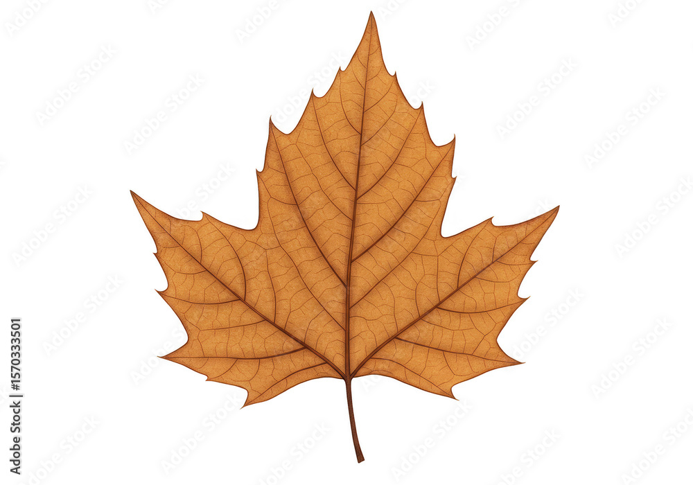 Fototapeta premium Isolated Autumn Leaf Transparent Background Fall Season Nature Element