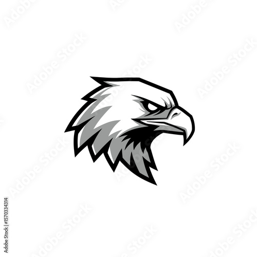 Eagle Illustration, Wildlife Art, Nature Scene, Graphic Design, Digital Medium, Close-up View, Fierce Symbolism