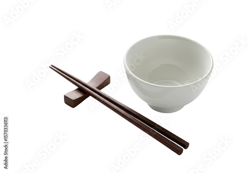 Isolated Chopsticks and Bowl for Asian Cuisine on Transparent PNG