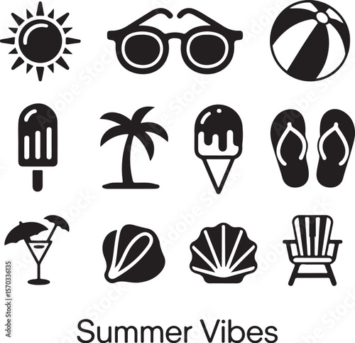 Beach Essentials Icon Collection

