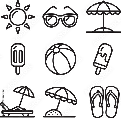 Beach Essentials Icon Collection

