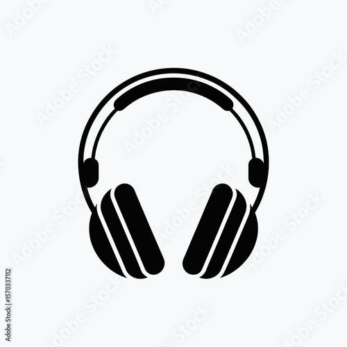 Headphone Icon: Sleek, minimalistic headphone icon, offering a visual representation of sound, music, and audio technology. A clean symbol to denote sound-related content, auditory experience.