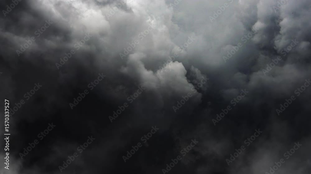 view of inside a thunderstorm inside a cumulonimbus cloud