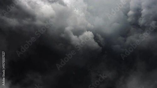 view of inside a thunderstorm inside a cumulonimbus cloud