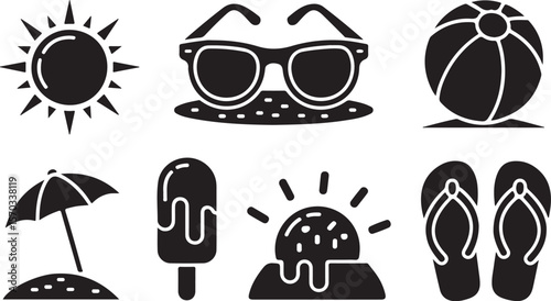 Black Summer Silhouette Clipart

