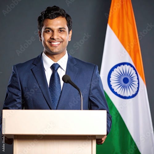 Man giving speech at podium