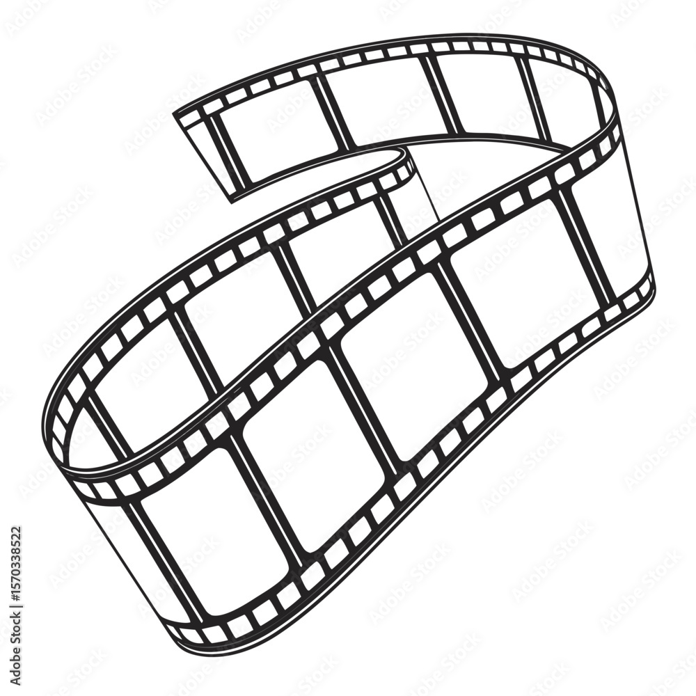 Fototapeta premium Trendy Film Strips with Empty Slots Isolated on White Background Vector Illustration