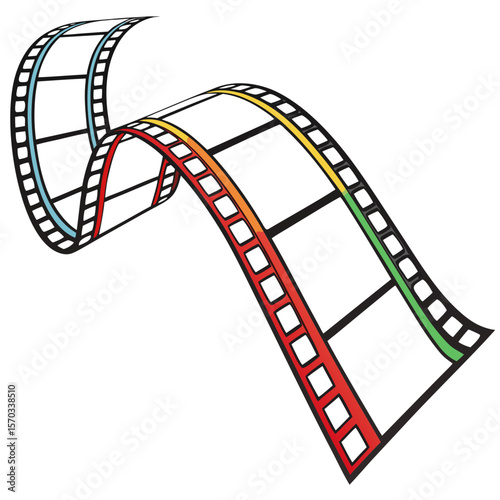Trendy Film Strips with Empty Slots Isolated on White Background Vector Illustration