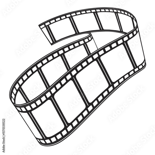 Trendy Film Strips with Empty Slots Isolated on White Background Vector Illustration