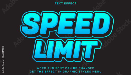 Speed limit text effect in 3d design