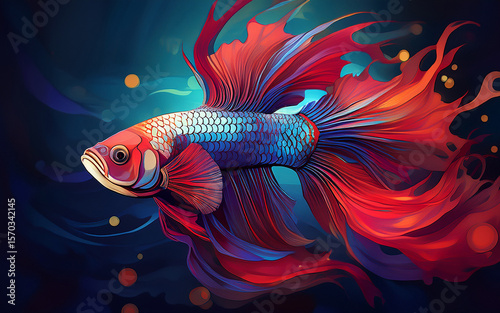 tropical fish on a blue background