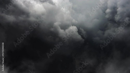 view of inside a thunderstorm inside a cumulonimbus cloud