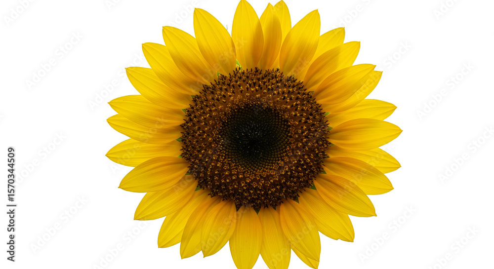 Fototapeta premium Isolated Transparent Sunflower a Bloom Floral Yellow Background