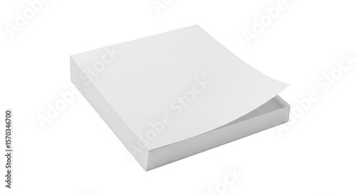 Isolated Stack of White Paper Sheets Note Business Office Mockup PNG