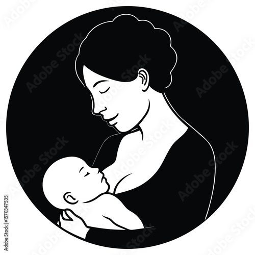 Mother nursing baby tender moment feeding love