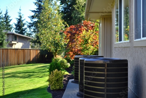 Outdoor Installation of Central Air Conditioning Units for Residential Properties installed outside a house