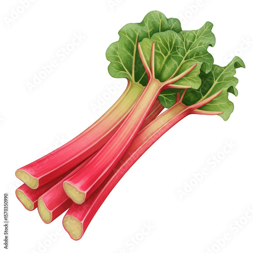 Illustration of Rhubarb Fresh Red Vegetable Transparent Background