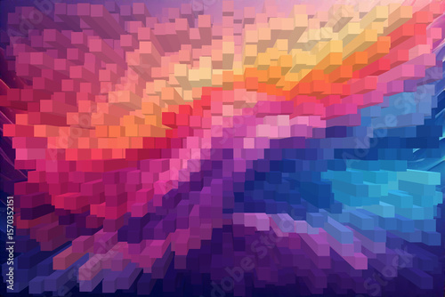 Tableau sur toile "stylish abstract background with neon glow, retro wave aesthetics, pulsing lights, and dark atmosphere