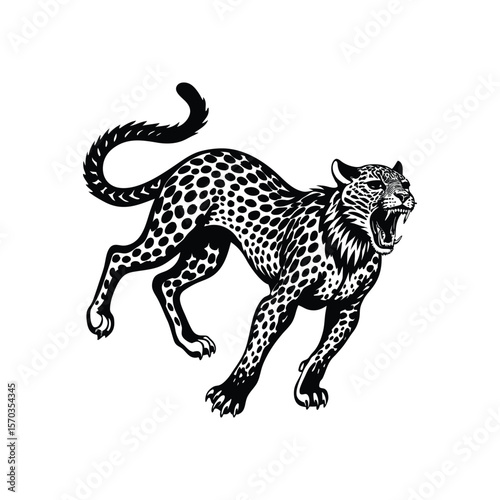 vector illustration of a leopard