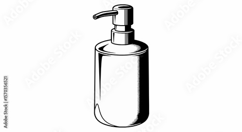 Black and white soap dispenser vector illustration for bathroom and kitchen accessories clean hygiene 100ml