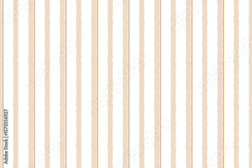 Seamless pastel light brown vertical stripe vector pattern with hand-drawn style. Soft and gentle design for fabric, baby products, packaging, and backgrounds.