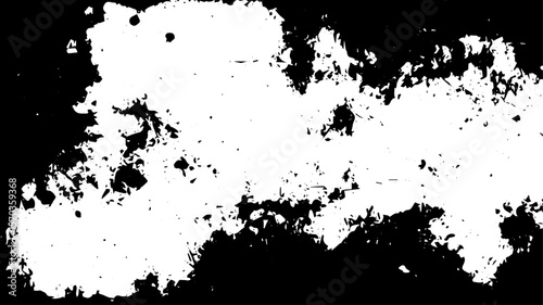 High-Contrast Grunge Texture with Distressed Paint Effect and Abstract Ink Erosion, Black and White Overlay
