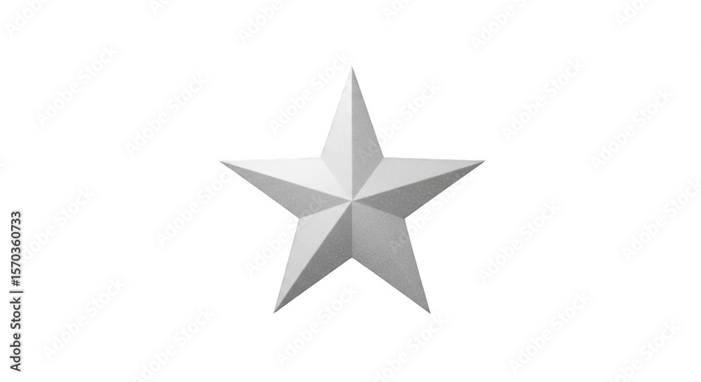 Fototapeta premium Silver Glitter Star Transparent Background Isolated Metallic Christmas