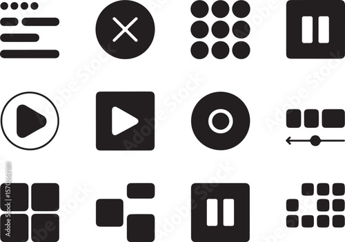 Media Control Icon Set

