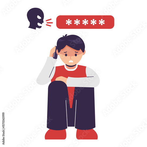 An unknown person called a man and threatened him. crime and scam via smartphone