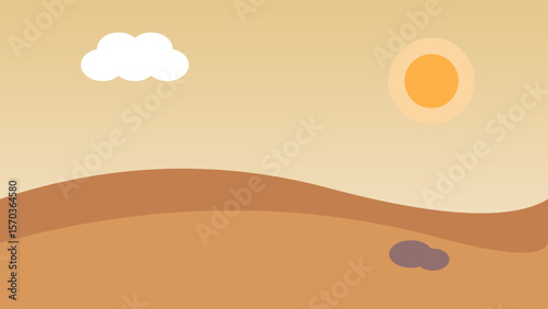 Succulent and Desert Rocks in Minimalist Desertcore Landscape