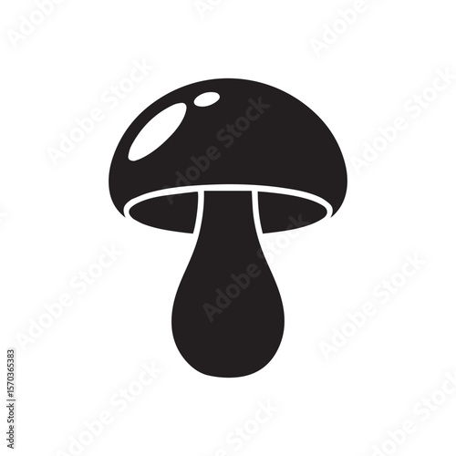 Mushroom vector silhouette illustration representing nature concepts