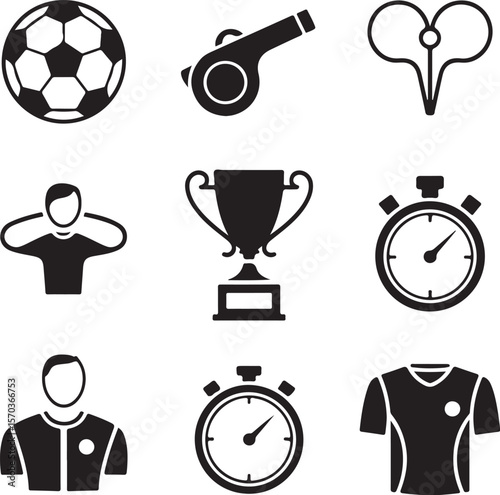 Soccer Equipment Icon Set

