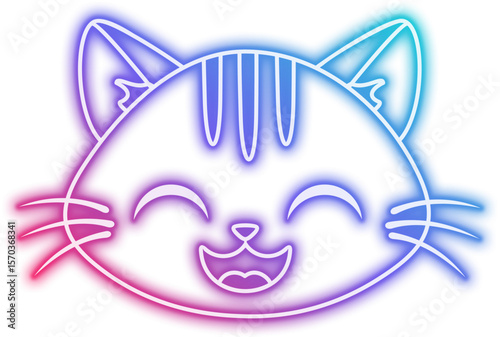 Neon Face Cat Emoji