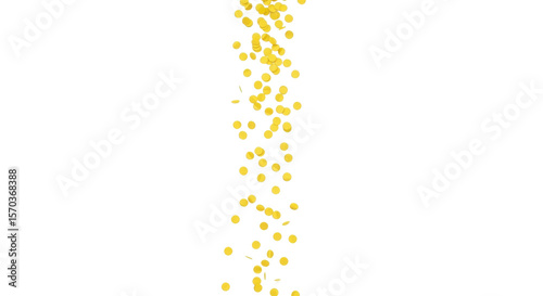Falling yellow confetti for festive decoration isolated PNG with Transparent Background