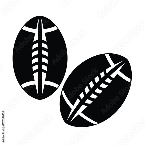 Rugby ball two balls simple vector on white background