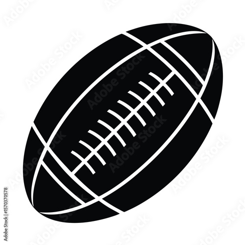 rugby ball simple line vector on white background