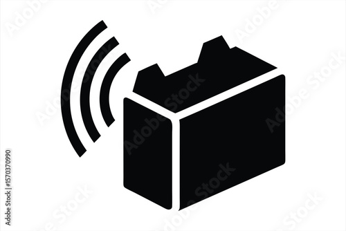 Black contactless payment device with signal waves