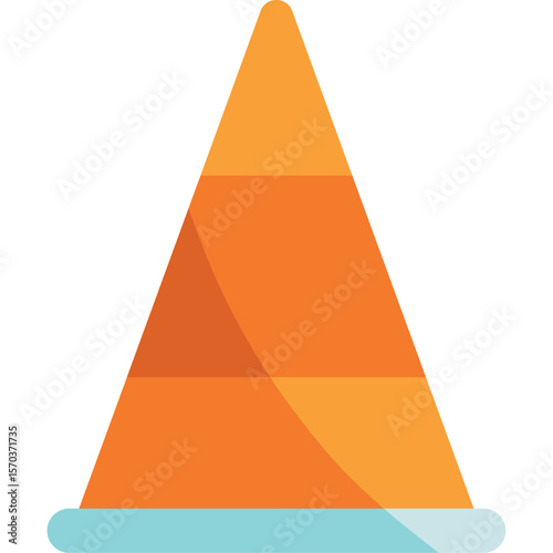 Flat Soccer Cone Training Icon Illustration