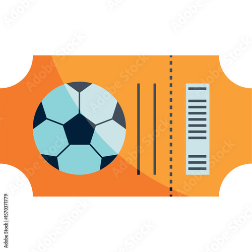 Flat Style Soccer Match Ticket Template