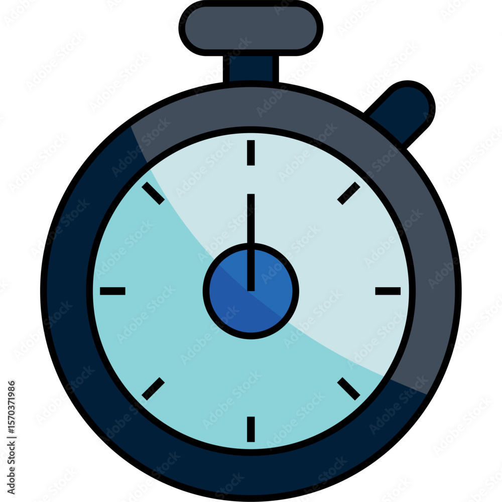 Flat Style Soccer Stopwatch Icon Flat Style Soccer Stopwatch Icon